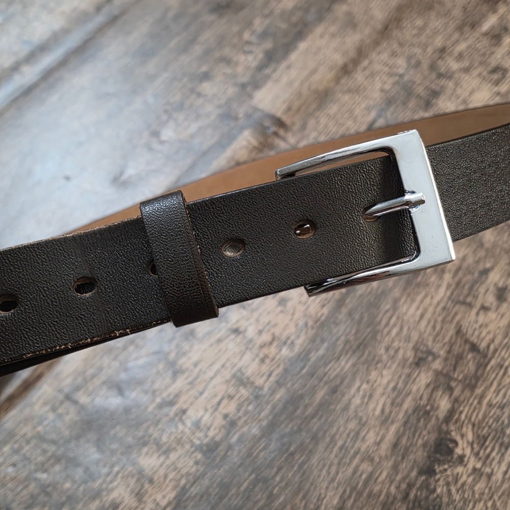 ACADE POTRO Belt Mens 38 Brown Leather Pebbled Silver Buckle Made in Mexico